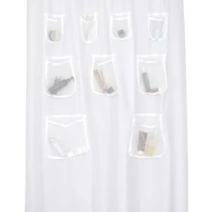 Pocketed Waterproof Shower Curtain