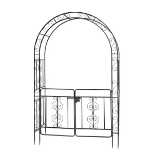 Metal Garden Arch Trellis with Gate