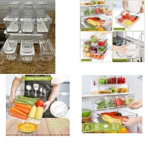 Stackable Fridge Organizer Bins
