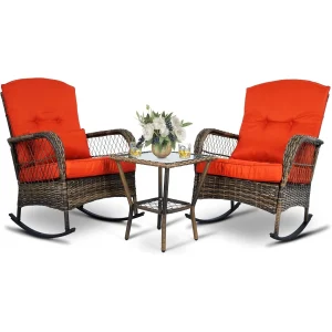 Wicker Rocking Chair Set
