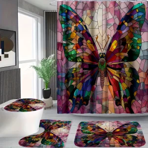 Butterfly Shower Curtain Set