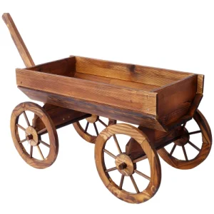 Wood Wagon Planter Stand