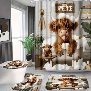 Highland Cow Shower Set
