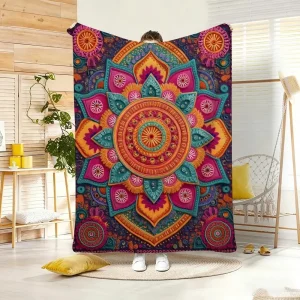 Boho Mandala Flannel Blanket