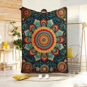 Boho Mandala Floral Blanket